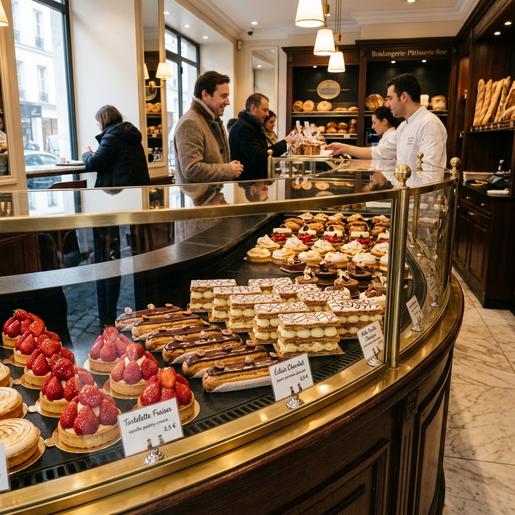 Vitrine pâtisseries — douceurs artisanales